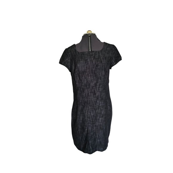 Componix Stretch Denim Knee-Length Pencil Dress Size 12 Gray/Black cap Sleeve Zi - Picture 1 of 7